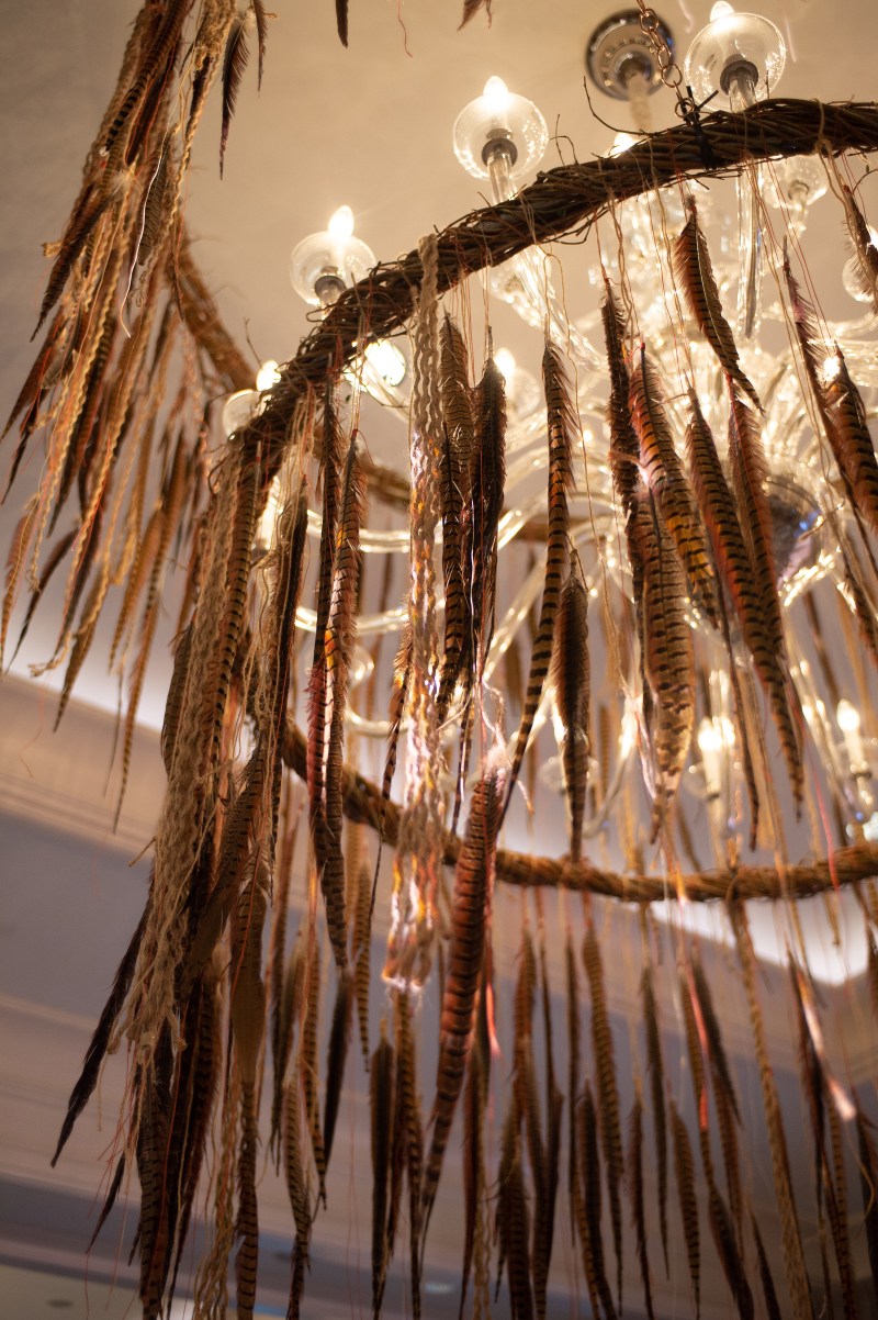 Boho Feather Chandelier from Topher Mack Floral & Events in Atlanta
