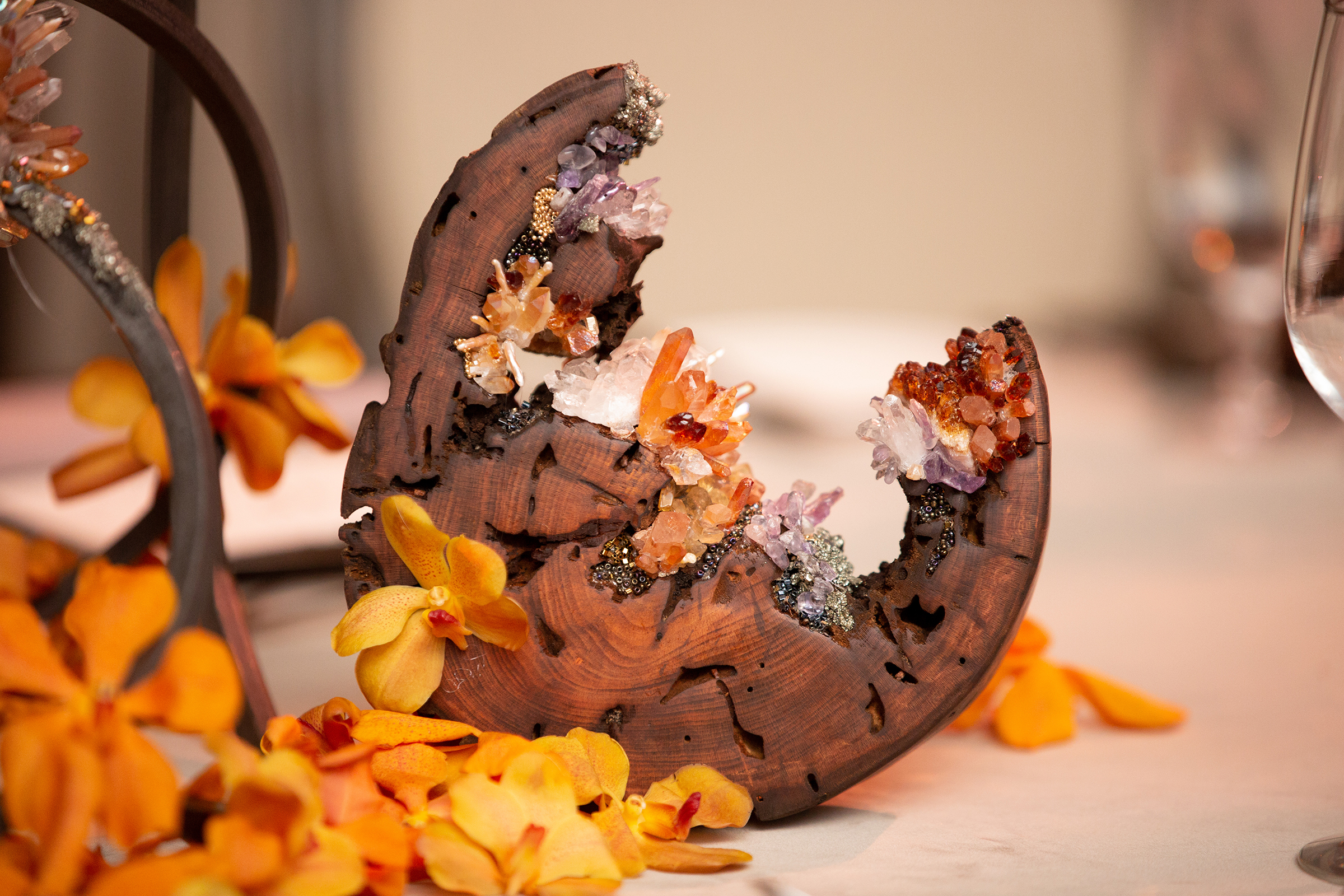 Agate Centerpiece for Celebrity Birthday Celebration at the St. Regis Atlanta