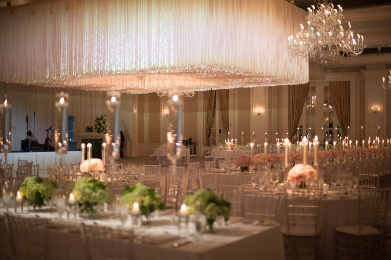 Dance Floor Decor Ribbon Treatment from Atlanta's Top Wedding Designer, Chris Macksey of Topher Mack Floral & Events